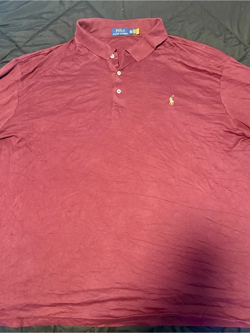 Polo by Ralph Lauren Burgundy Polo with Yellow Pony